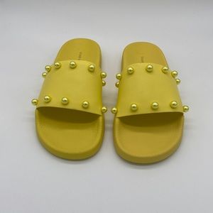 Stuart Weitzman Studded Leather Slides
